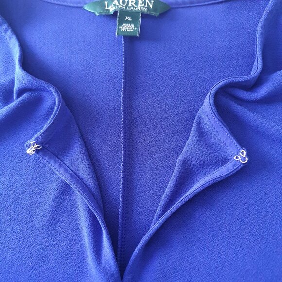 Lauren Ralph Lauren Cobalt Blue Keyhole Tunic Top XL - Picture 5 of 7